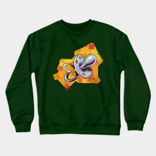 new school pacifier illustration on squared backgorund Crewneck Sweatshirt